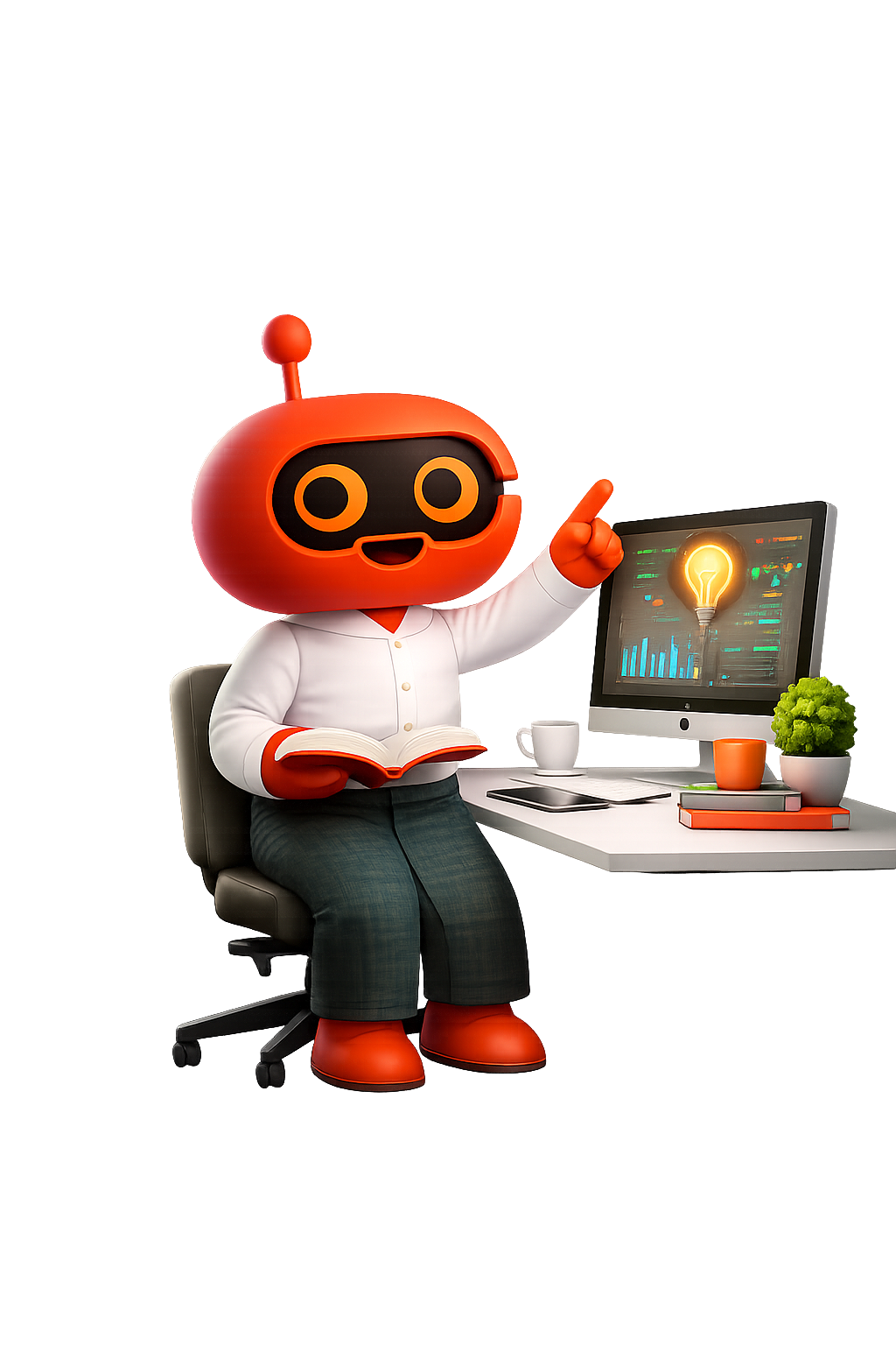 Thura working at a desk with ideas